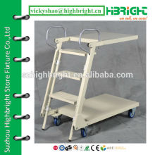 folding foldable and adjustable ladder with wheels